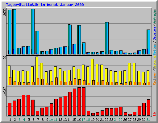 Tages-Statistik im Monat Januar 2009