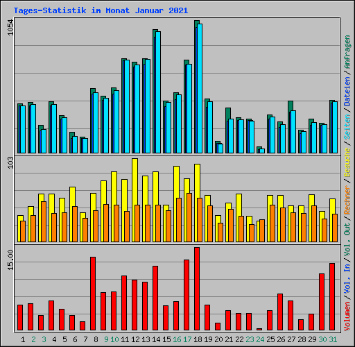 Tages-Statistik im Monat Januar 2021