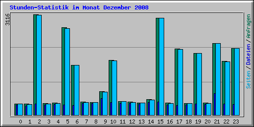 Stunden-Statistik im Monat Dezember 2008