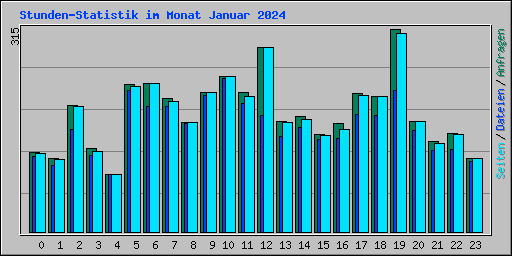 Stunden-Statistik im Monat Januar 2024