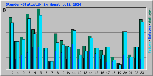 Stunden-Statistik im Monat Juli 2024